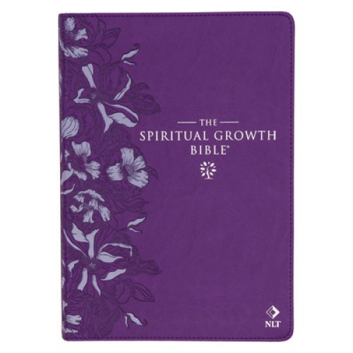 NLT, The Spiritual Growth Bible Faux Leather, Purple Floral