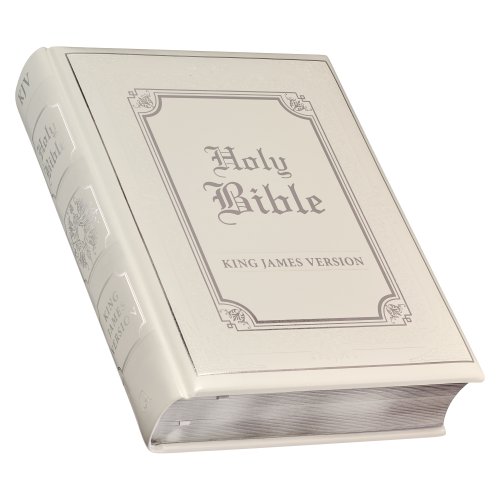 White Faux Leather King James Version Family Bible