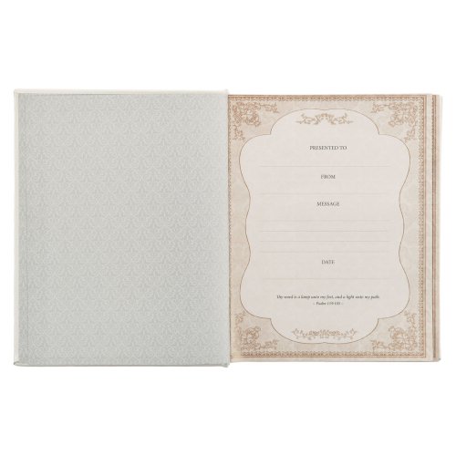 White Faux Leather King James Version Family Bible