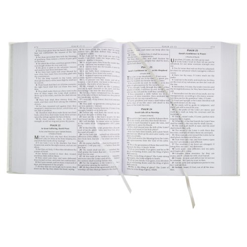 White Faux Leather King James Version Family Bible