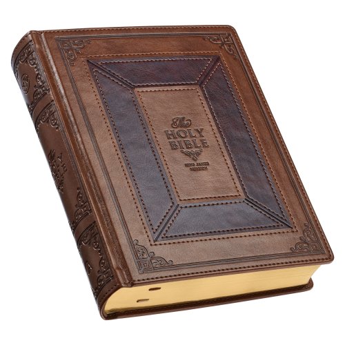 KJV Study Bible Faux Leather HC, Toffee/Burgundy