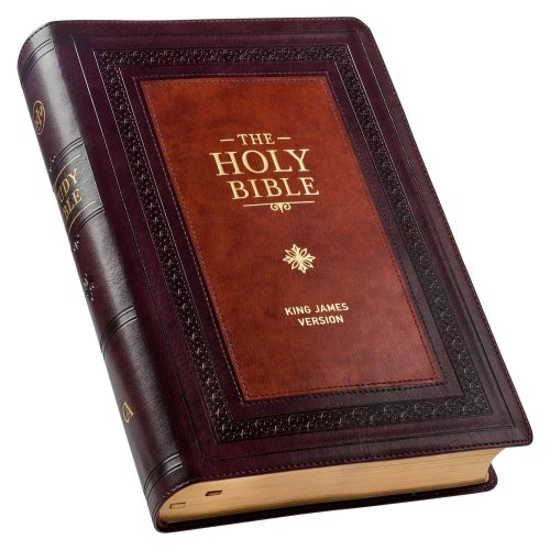 KJV Study Bible LP Faux Leather, Burgundy/Toffee