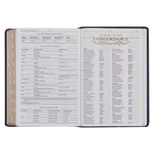 Two-tone Purple Faux Leather Large Print King James Version Study Bible with Thumb Index