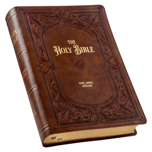 KJV Study Bible LP Faux Leather, Saddle Tan/Art Nouveau