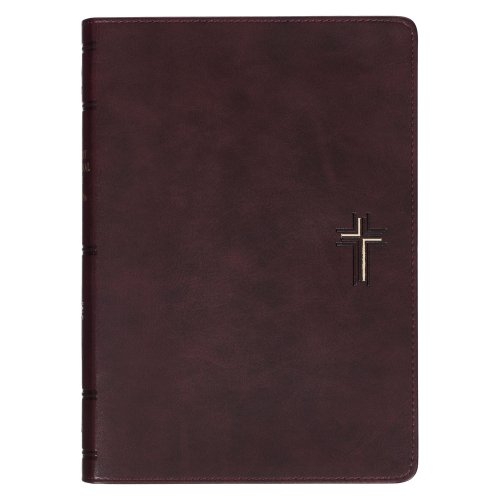 Devotional Bible NLT for Men Faux Leather, Walnut Brown Cross