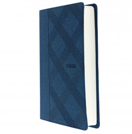 The Message Bible Deluxe Gift Bible, Blue, Imitation Leather, Paraphrase, Maps, Presentation Page, Ribbon Marker