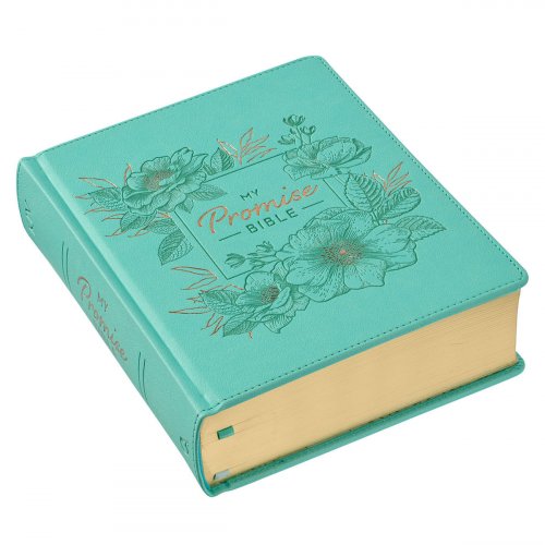 KJV Promise Bible, Teal, Imitation Leather, Journalling, Colouring, Gilt Edge, Ribbon Marker, Book Introductions, Presentation Page, Stickers, Bible Tabs, Storage Pocket