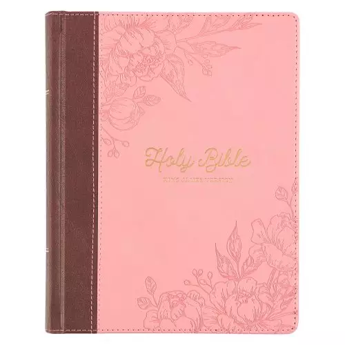 KJV Note-taking Bible Faux Leather HC, Brown/Pink