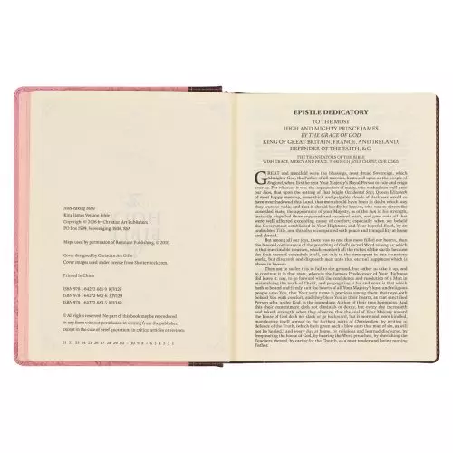 KJV Note-taking Bible Faux Leather HC, Brown/Pink