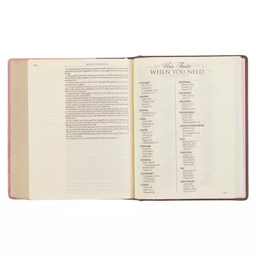 KJV Note-taking Bible Faux Leather HC, Brown/Pink