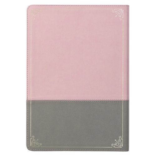 KJV Super Giant Print Bible Two-Tone Pink and Gray Faux Leather