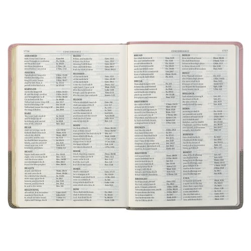 KJV Super Giant Print Bible Two-Tone Pink and Gray Faux Leather