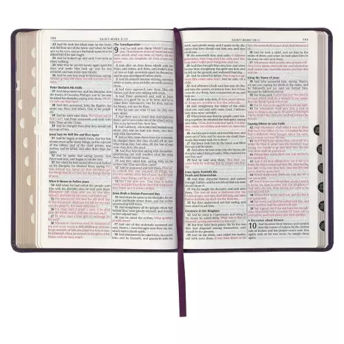 KJV Bible Thinline LP Faux Leather, Purple Floral