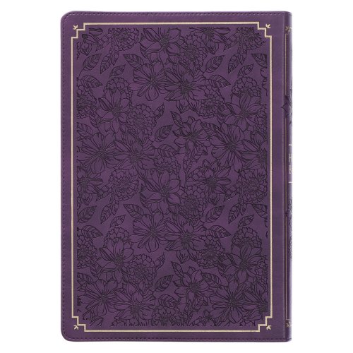 KJV Bible Giant Print Full-size Faux Leather, Purple Floral