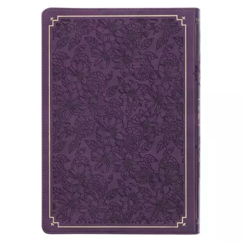 KJV Bible Giant Print Full-size Faux Leather, Purple Floral