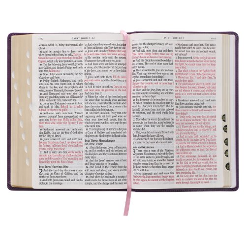 KJV Bible Giant Print Full-size Faux Leather, Purple Floral