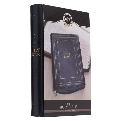 KJV Bible Giant Print Full-size Faux Leather, Black w/zipper