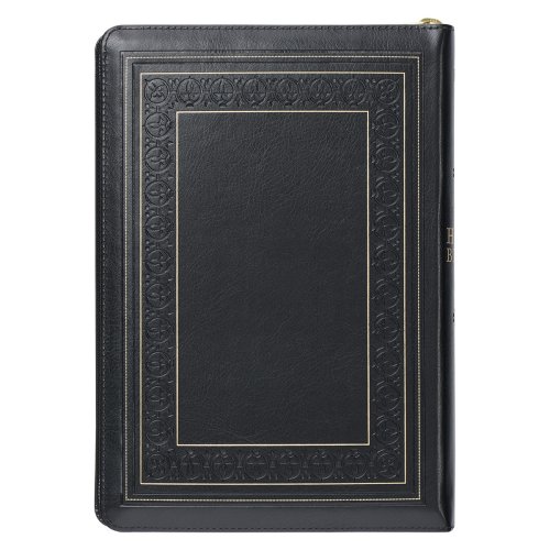 KJV Bible Giant Print Full-size Faux Leather, Black w/zipper