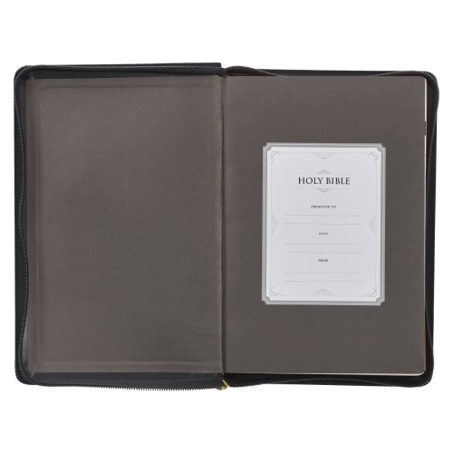 KJV Bible Giant Print Full-size Faux Leather, Black w/zipper