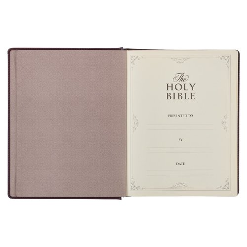 KJV Large Print Note-Taking Bible-Burgundy Diamond Faux Leather Hardcover