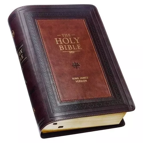 KJV Study Bible LP Faux Leather, Burgundy/Toffee