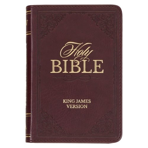 KJV Bible Mini Pocket Faux Leather, Burgundy