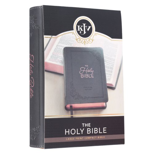 KJV Bible Compact LP Faux Leather, Gray