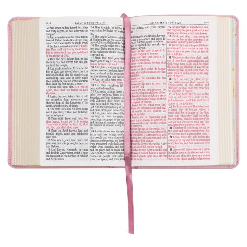 KJV Bible Compact LP Faux Leather, Pink