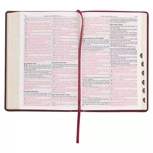 KJV Bible Thinline LP Faux Leather, Burgundy