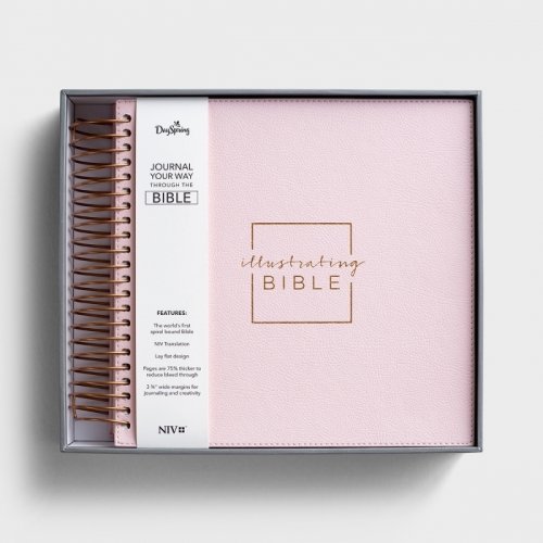 NIV Illustrating Bible, Pink, Imitation Leather, Journaling, Spiralbound, Single Column, Wide Margin, Gift, Lay Flat Design, Thick Paper