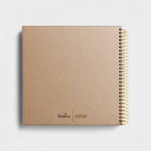 NIV Illustrating Bible The Gospels, Beige, Imitation Leather, Journaling, Spiralbound, Single Column, Wide Margin, Gift, Lay Flat Design, Thick Paper