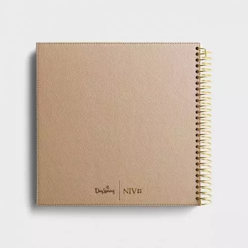 NIV Illustrating Bible The Gospels, Beige, Imitation Leather, Journaling, Spiralbound, Single Column, Wide Margin, Gift, Lay Flat Design, Thick Paper