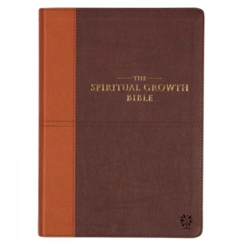 NLT Spiritual Growth Bible, Brown and Tan, Imitation Leather, Articles, Book Introductions, Character Profiles, Cross-References, Topical Index, Presentation Page, Ribbon Markers, Thumb Index