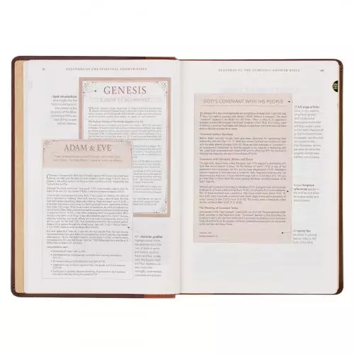 NLT Spiritual Growth Bible, Brown and Tan, Imitation Leather, Articles, Book Introductions, Character Profiles, Cross-References, Topical Index, Presentation Page, Ribbon Markers, Thumb Index