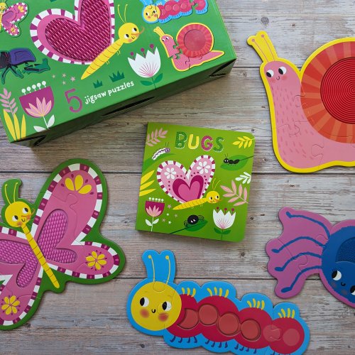 Touch And Feel Puzzle And Book Set - Bugs