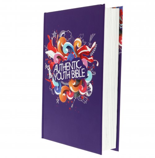 ERV Authentic Youth Bible, Purple, Hardback, Anglicised, Easy to Read Version, Bible Study Material, Presentation Page, Insights, Topic Notes, Colouring pages