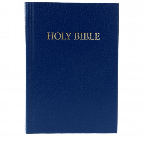 KJV Pocket Bible, Blue, Hardback, Reading Plan, Concordance, Presentation Page, Line Drawings, Sewn Binding