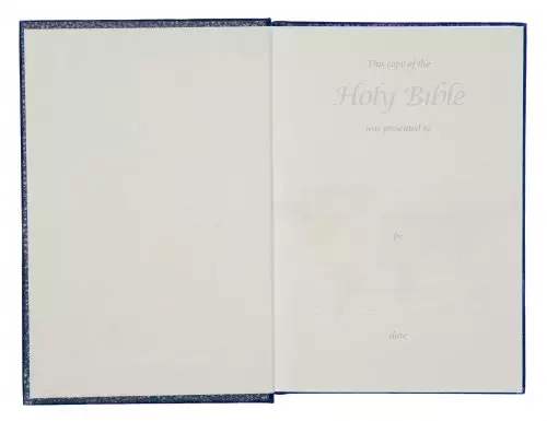 KJV Pocket Bible, Blue, Hardback, Reading Plan, Concordance, Presentation Page, Line Drawings, Sewn Binding