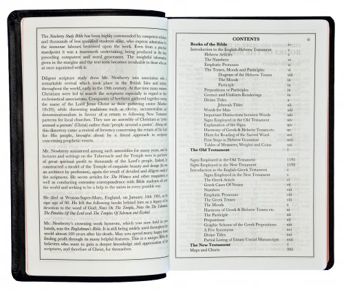 KJV Newberry Study Bible, Black, Leather, Boxed, Large Type, Single Column, Maps, Articles, Bible Introductions, Testament Introductions, Charts, Gilt Edged