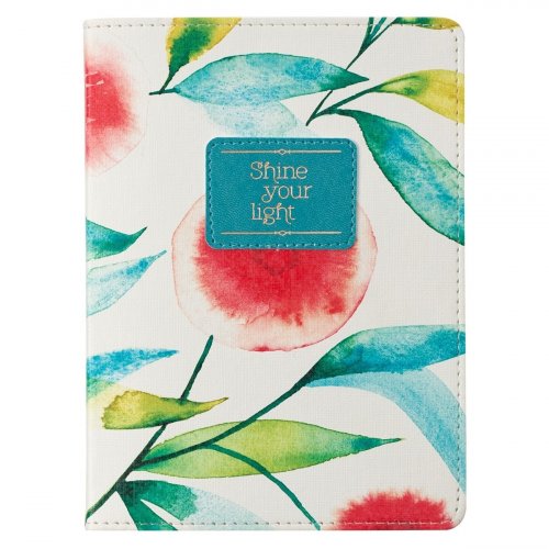 Journal Handy Faux Leather-Orange Blossoms/Shine Your Light