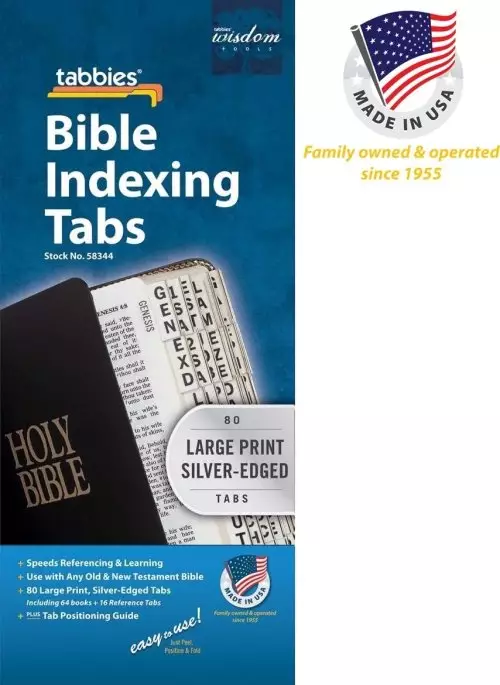 Bible Tab-Protestant-Gp-S: Large Print Silver-Edged Bible Tabs