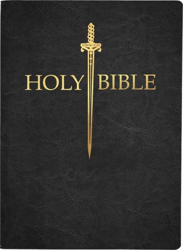 KJV Sword Bible, Large Print, Black Genuine Leather, Thumb Index: (Red ...