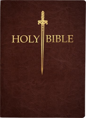 KJV Sword Bible, Large Print, Mahogany Genuine Leather, Thumb Index: (Red Letter, Premium Cowhide, Brown, 1611 Version)