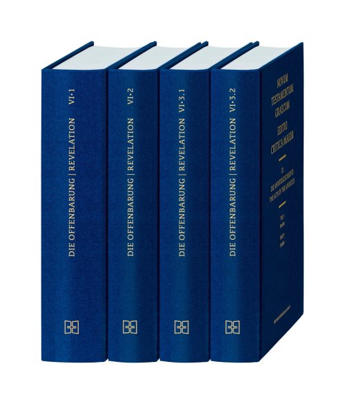 Novum Testamentum Graecum, Editio Critica Maior VI: Revelation, Complete Set (3 vols)