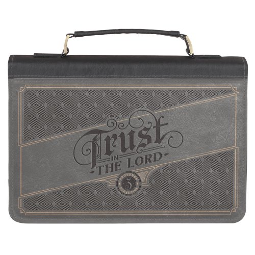 Bible Cover Classic Gray/Black Trust in the Lord Prov. 3:5