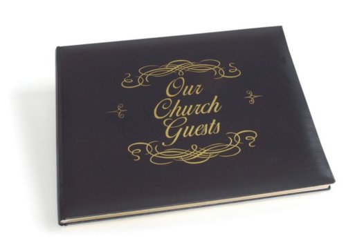 Church Guest Book - Large Black Bonded Leather