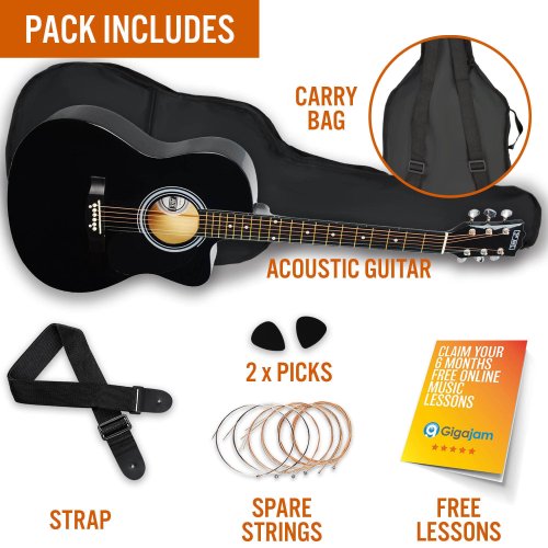 3rd Avenue Cutaway Acoustic Guitar Pack - Black