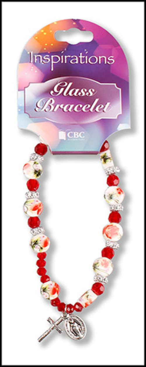 Ruby Glass & Ceramic Bracelet