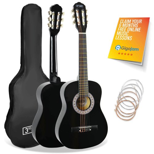 3rd Avenue 1/2 Size Classical Guitar Pack - Black