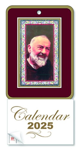 Saint Pio Dated Calendar with Silver Highlights